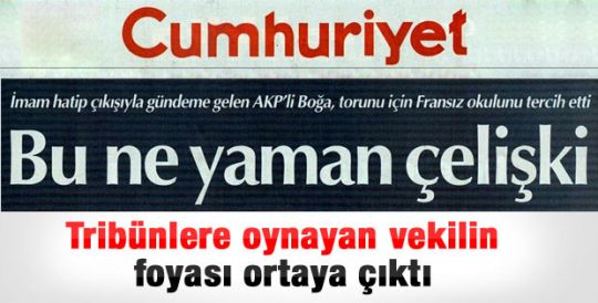 İmam hatipçi AKP'li vekilin torunu Fransız okulunda