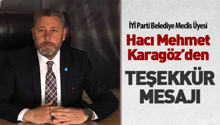 Karagöz'den teşekkür mesajı