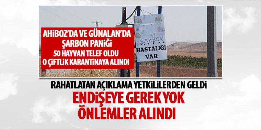 Yetkililerden şarbon açıklaması