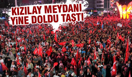 Kızılay demokrasi nöbetinde