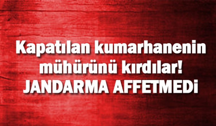 Kumarhanenin mühürünü kırdılar! Jandarma affetmedi