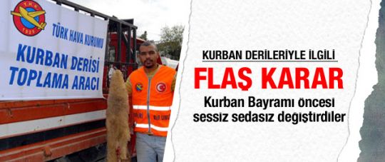 Kurban derileriyle ilgili flaş karar