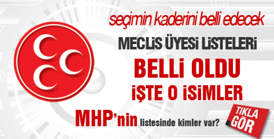MHP 2014 yerel seçim Belediye Meclis Üyesi Aday Listesi