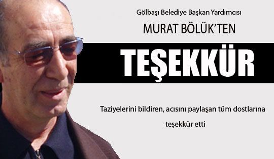 Murat Bölük'ten teşekkür