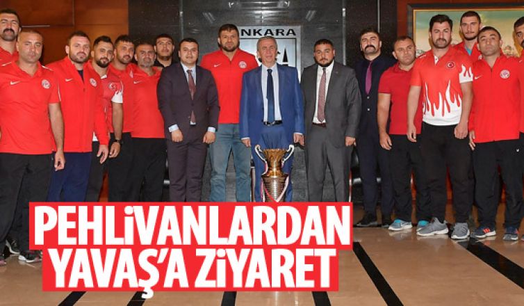 Pehlivanlardan Mansur Yavaş'a ziyaret