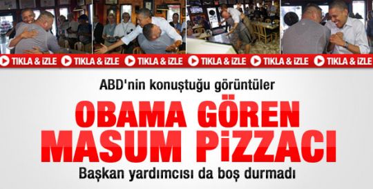 Pizzacı Obama'yı böyle kucakladı - Video