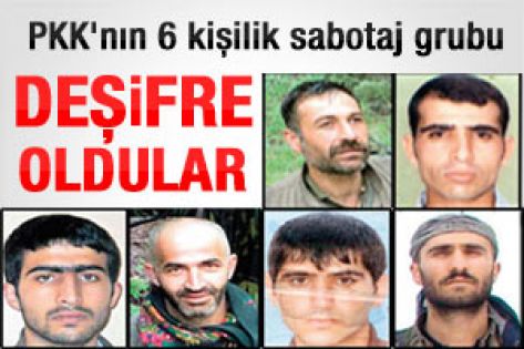 PKK'nın 6 kişilik sabotaj grubu deşifre oldu 