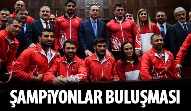 Şampiyonlar Cumhurbaşkanı Erdoğan'la buluştu