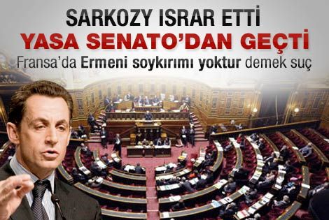 Sarkozy ısrar etti yasa senatodan geçti