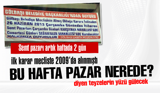 Semt Pazarı artık haftada iki gün