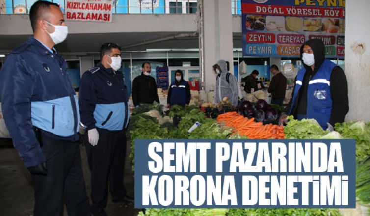 Semt pazarında korona önlemi!