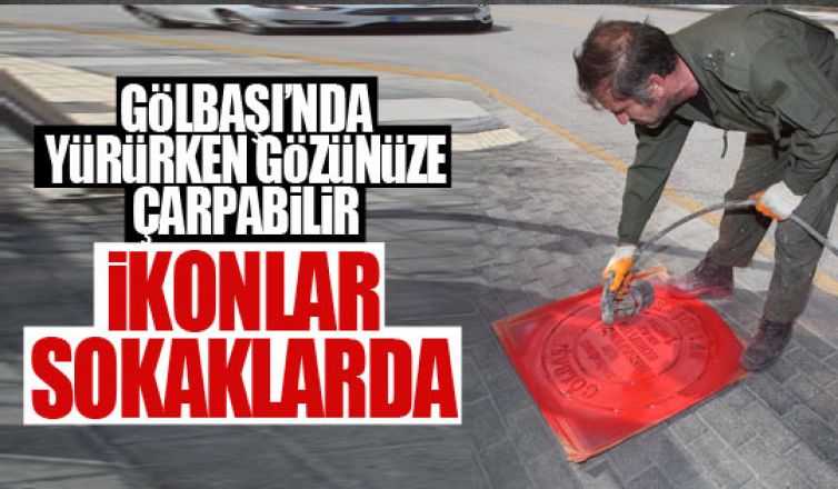 Sosyal mesafe ikonları Gölbaşı sokaklarında!