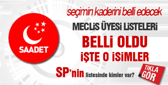 SP 2014 yerel seçim Belediye Meclis Üyesi Aday Listesi