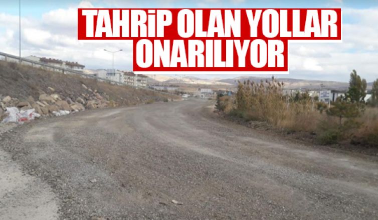 Tahrip olan yollar onarılıyor!