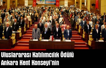 Uluslararası katılımcılık ödülü Ankara kent konseyi'nin