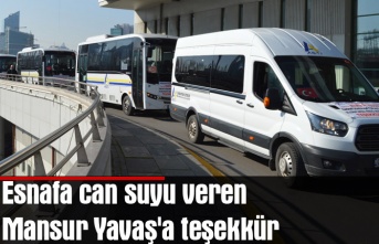 Esnafa can suyu veren Mansur Yavaş'a teşekkür