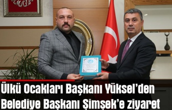 Ülkü Ocakları Başkanı Yüksel’den Belediye Başkanı Şimşek’e ziyaret