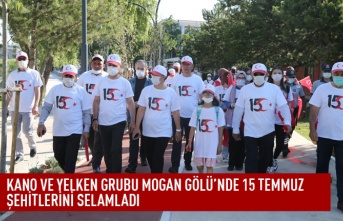 Kano ve yelken grubu Mogan Gölü’nde 15 Temmuz şehitlerini selamladı