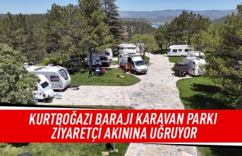 Kurtboğazı Barajı karavan parkı ziyaretçi akınına uğruyor