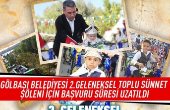 Gölbaşı Belediyesi 2. Geleneksel Toplu Sünnet Şöleni için başvuru süresi uzatıldı