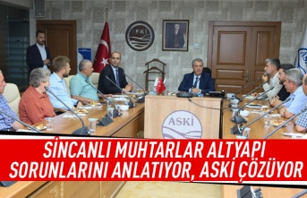 Sincanlı muhtarlar altyapı sorunlarını anlatıyor,ASKİ çözüyor