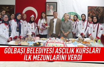 Gölbaşı belediyesi aşçılık kursları ilk mezunlarını verdi