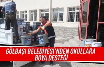 Gölbaşı Belediyesi'nden okullara boya desteği