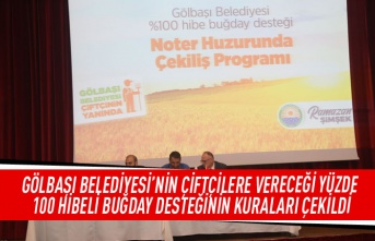 Gölbaşı Belediyesi'nin çiftçilere vereceği yüzde 100 hibeli buğday desteğinin kuraları çekildi