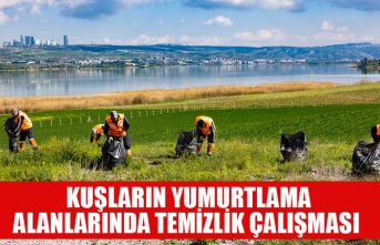 GÖLBAŞI BELEDİYESİNDEN KUŞLARIN YUMURTLAMA ALANLARINDA TEMİZLİK ÇALIŞMASI