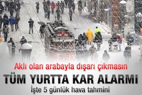 Tüm yurtta kar alarmı