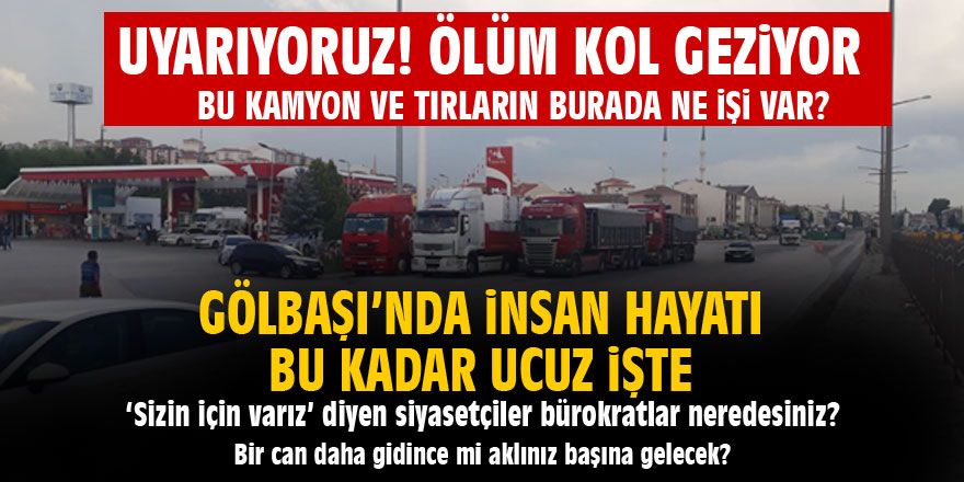 Yol kenarında park eden kamyon ve tırlar tehlike saçıyor