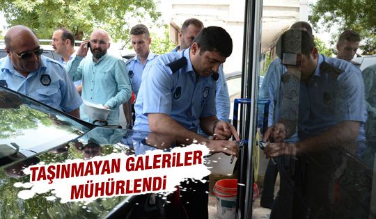 Zabıta taşınmayan galerileri mühürledi