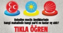 Belediye meclis üyeliklerinde hangi mahallede hangi parti ne kadar oy aldı?