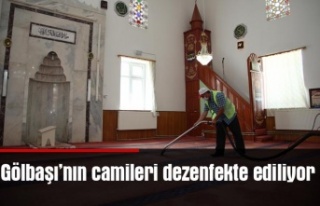 Gölbaşı'nda camiler dezenfekte ediliyor