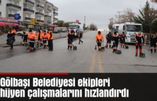 Gölbaşı Belediyesi ekipleri hijyen çalışmalarını...