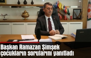 Başkan Ramazan Şimşek çocukların sorularını...