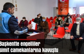 Başkentte engelliler simit camekanlarına ulaştı