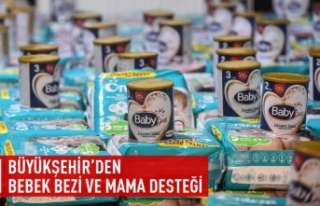 Büyükşehir'den bebek bezi ve mama desteği