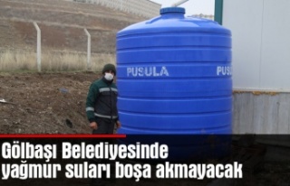 Gölbaşı Belediyesi’nde yağmur suları boşa...