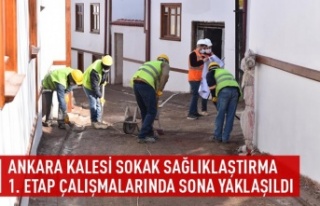 Ankara kalesi sokak sağlıklaştırma 1. etap çalışmalarında...