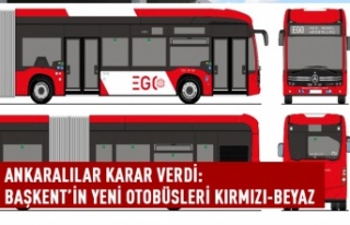 Başkent'in yeni otobüsleri kırmızı beyaz