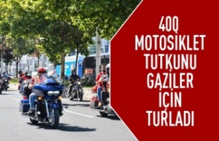 400 motosiklet tutkunu gaziler için turladı