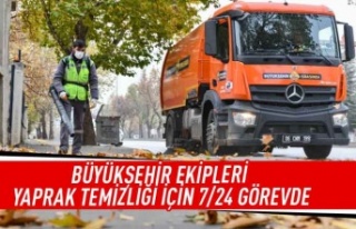 Büyükşehir ekipleri yaprak temizliği için 7/24...