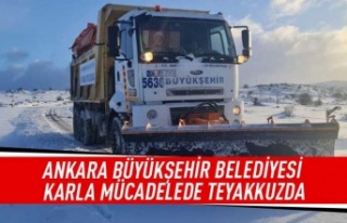 Ankara Büyükşehir Belediyesi karla mücadelede...