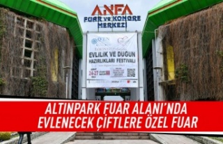 Altınpark fuar alanı'nda evlenecek çiftlere...