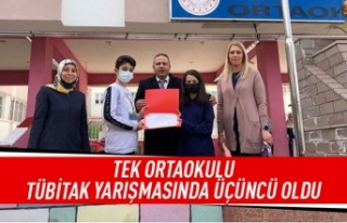 TEK Ortaokulu'nun TÜBİTAK'ın yarışmasında...