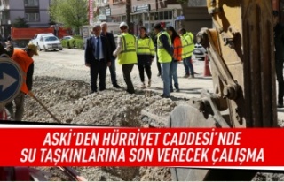 ASKİ'den HÜrriyet Caddesi'ndeki su taşkınlarına...