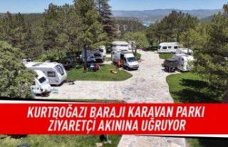 Kurtboğazı Barajı karavan parkı ziyaretçi akınına...