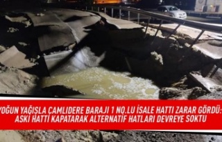 Yoğun yağışla Çamlıdere barajı 1 no.lu isale...
