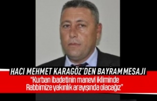 Hacı Mehmet Karagöz, Kurban Bayramı mesajı